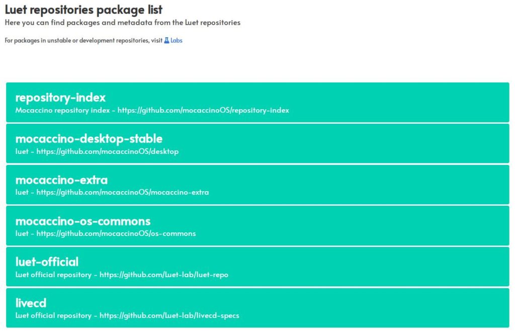 luet repositories mocaccinoos
